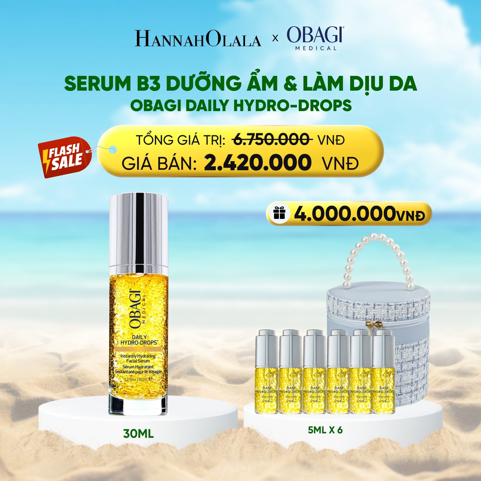 A736_deal 2: [deal sốc] mua 1 tặng 1 - serum b3 dưỡng ẩm và làm dịu da daily hydro-drops 30ml ​