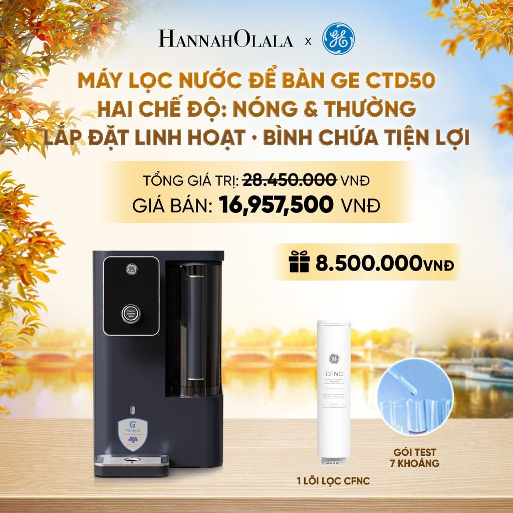 MÁY LỌC NƯỚC ĐỂ BÀN GE CTD50 - HAI CHẾ ĐỘ: NÓNG & THƯỜNG · LẮP ĐẶT LINH HOẠT · BÌNH CHỨA TIỆN LỢI - DEAL 01 - E1874 