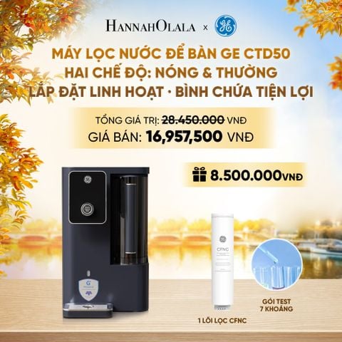  MÁY LỌC NƯỚC ĐỂ BÀN GE CTD50 - HAI CHẾ ĐỘ: NÓNG & THƯỜNG · LẮP ĐẶT LINH HOẠT · BÌNH CHỨA TIỆN LỢI - DEAL 01 - E1874 