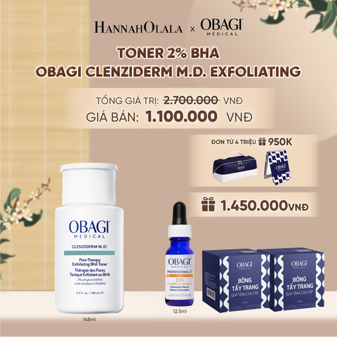  TONER 2% BHA OBAGI CLENZIDERM M.D. EXFOLIATING 148ML - DEAL 6 - A1837 