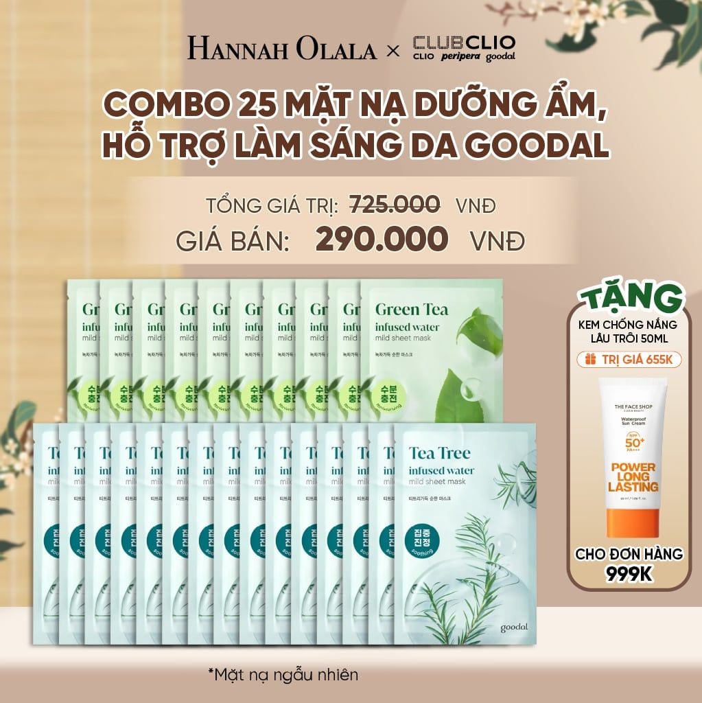  COMBO 25 MẶT NẠ DƯỠNG ẨM, HỖ TRỢ LÀM SÁNG DA GOODAL - A2078 