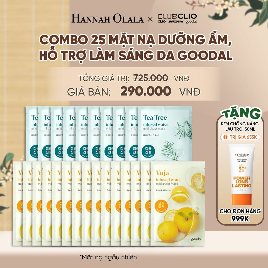  COMBO 25 MẶT NẠ DƯỠNG ẨM, HỖ TRỢ LÀM SÁNG DA GOODAL - A2078 