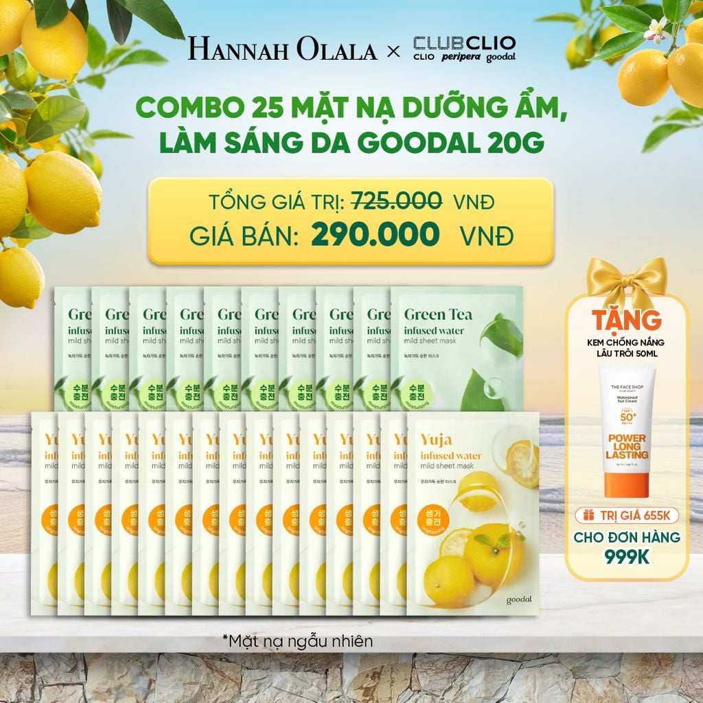  COMBO 25 MẶT NẠ DƯỠNG ẨM, LÀM SÁNG DA GOODAL 20G 