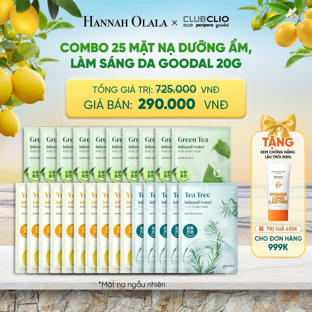  COMBO 25 MẶT NẠ DƯỠNG ẨM, LÀM SÁNG DA GOODAL 20G 