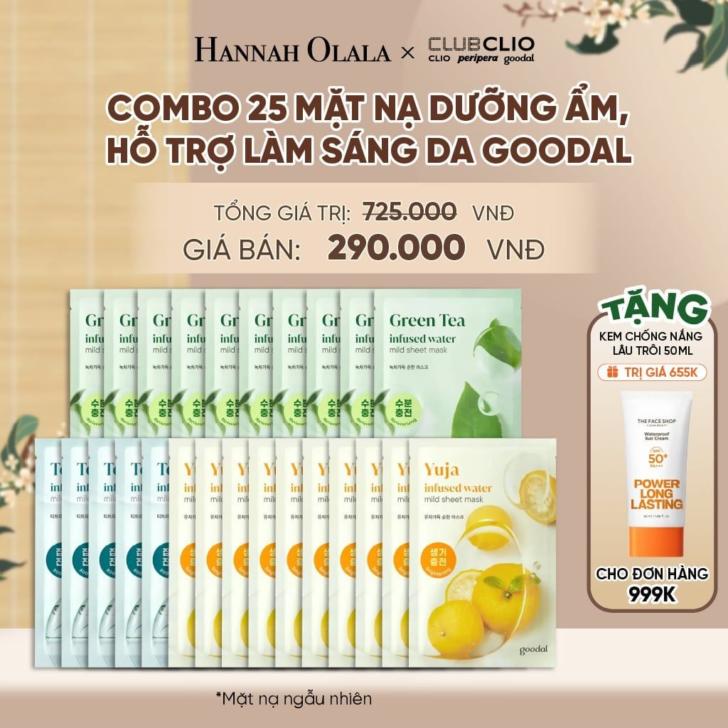 COMBO 25 MẶT NẠ DƯỠNG ẨM, HỖ TRỢ LÀM SÁNG DA GOODAL - A2078 