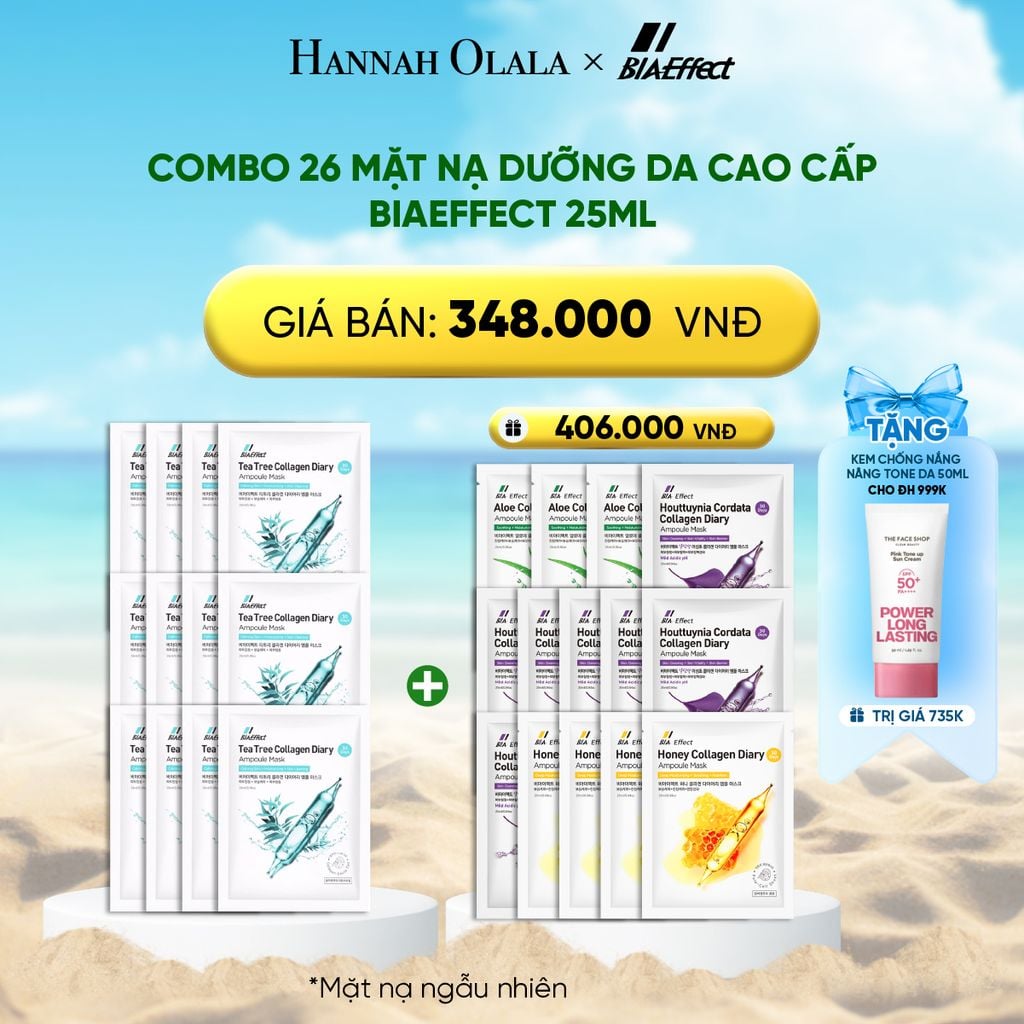  DEAL 1: COMBO 26 MẶT NẠ DƯỠNG DA CAO CẤP BIAEFFECT 25ML 