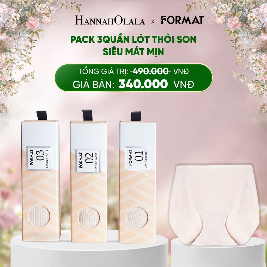  E1148_DEAL 3: PACK 3 QUẦN LÓT THỎI SON SIÊU MÁT MỊN FORMAT 