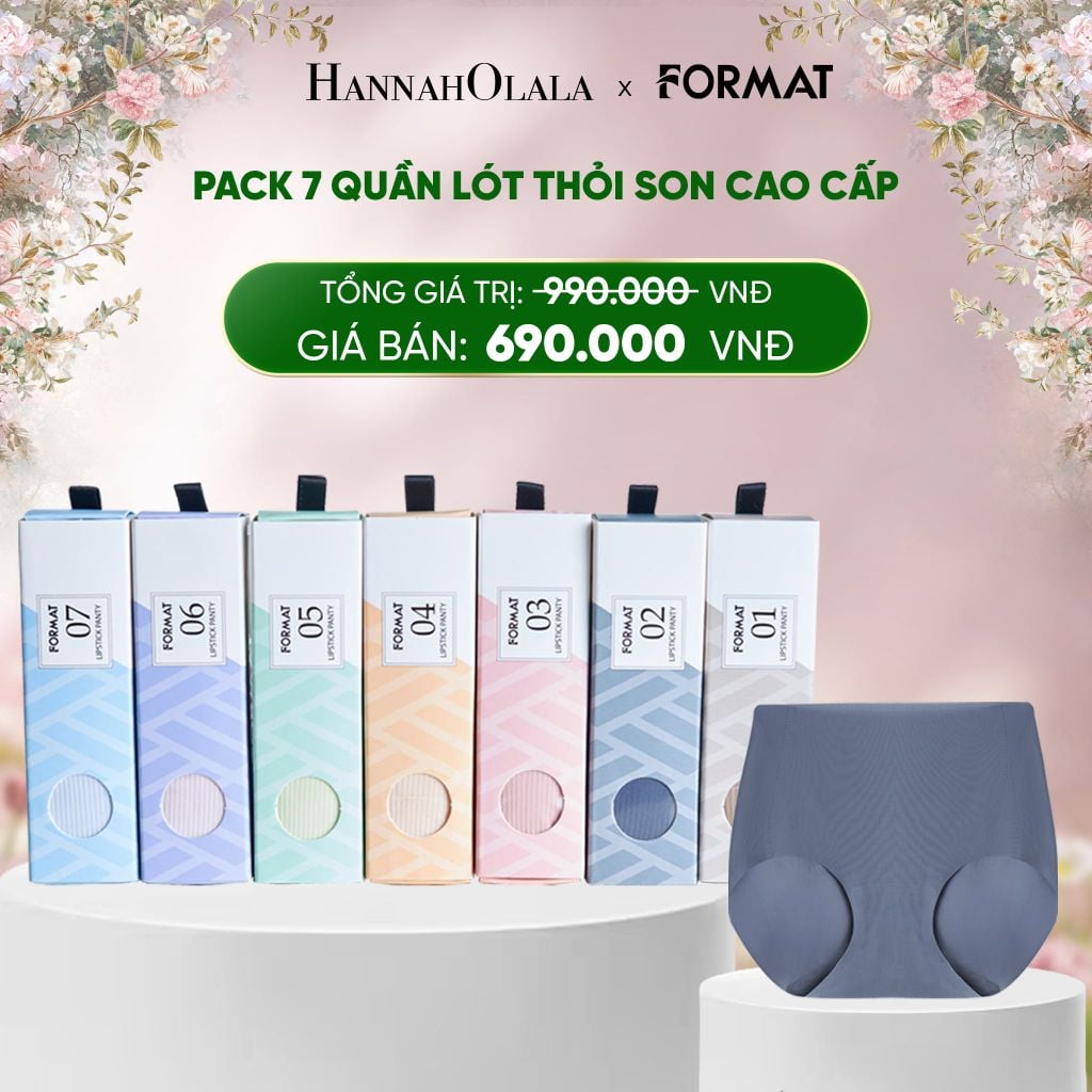  E1150_DEAL 2: PACK 7 QUẦN LÓT THỎI SON SIÊU MÁT MỊN FORMAT 