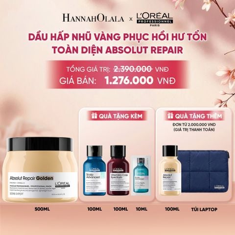  MẶT NẠ NHŨ VÀNG PHỤC HỒI HƯ TỔN TOÀN DIỆN L'ORÉAL PROFESSIONNEL ABSOLUT REPAIR GOLDEN 500ML 