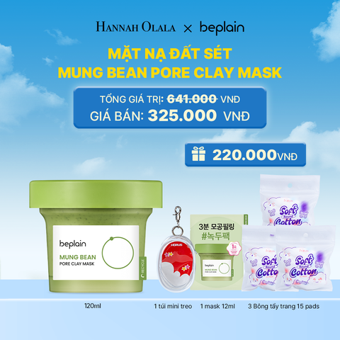  BEPLAIN MẶT NẠ ĐẤT SÉT MUNG BEAN PORE CLAY MASK 120ML_K161 