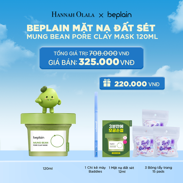  BEPLAIN MẶT NẠ ĐẤT SÉT MUNG BEAN PORE CLAY MASK 120ML 