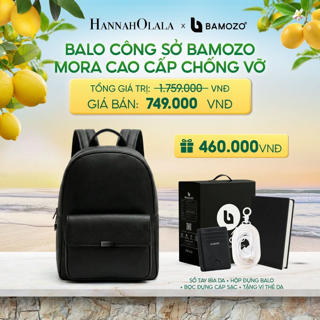  BALO NAM CÔNG SỞ BAMOZO MORA PHONG CÁCH BẮC ÂU DA SAFFIANO CAO CẤP CHỐNG XƯỚC GIỮ FORM (TẶNG HỘP ĐỰNG + SỔ TAY BÌA DA) - DEAL 8 - A1267 