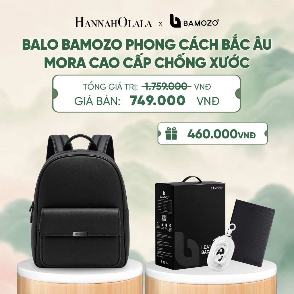  BALO NAM CÔNG SỞ BAMOZO MORA PHONG CÁCH BẮC ÂU DA SAFFIANO CAO CẤP CHỐNG XƯỚC GIỮ FORM (TẶNG HỘP ĐỰNG BALO + SỔ TAY BÌA DA + TÚI ĐỰNG CÁP SẠC) - DEAL 8 - A688 