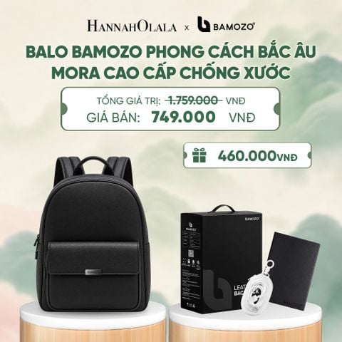 BALO NAM CÔNG SỞ BAMOZO MORA PHONG CÁCH BẮC ÂU DA SAFFIANO CAO CẤP CHỐNG XƯỚC GIỮ FORM (TẶNG HỘP ĐỰNG BALO + SỔ TAY BÌA DA + TÚI ĐỰNG CÁP SẠC) - DEAL 8 - A688 