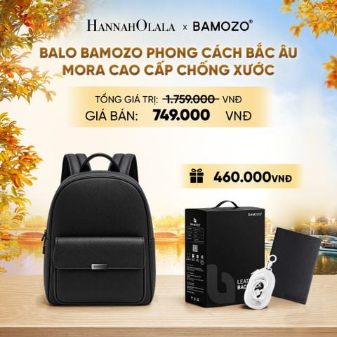  DEAL 8: BALO NAM CÔNG SỞ BAMOZO MORA PHONG CÁCH BẮC ÂU DA SAFFIANO CAO CẤP CHỐNG XƯỚC GIỮ FORM (TẶNG HỘP ĐỰNG BALO + SỔ TAY BÌA DA + TÚI ĐỰNG CÁP SẠC) - E1314 