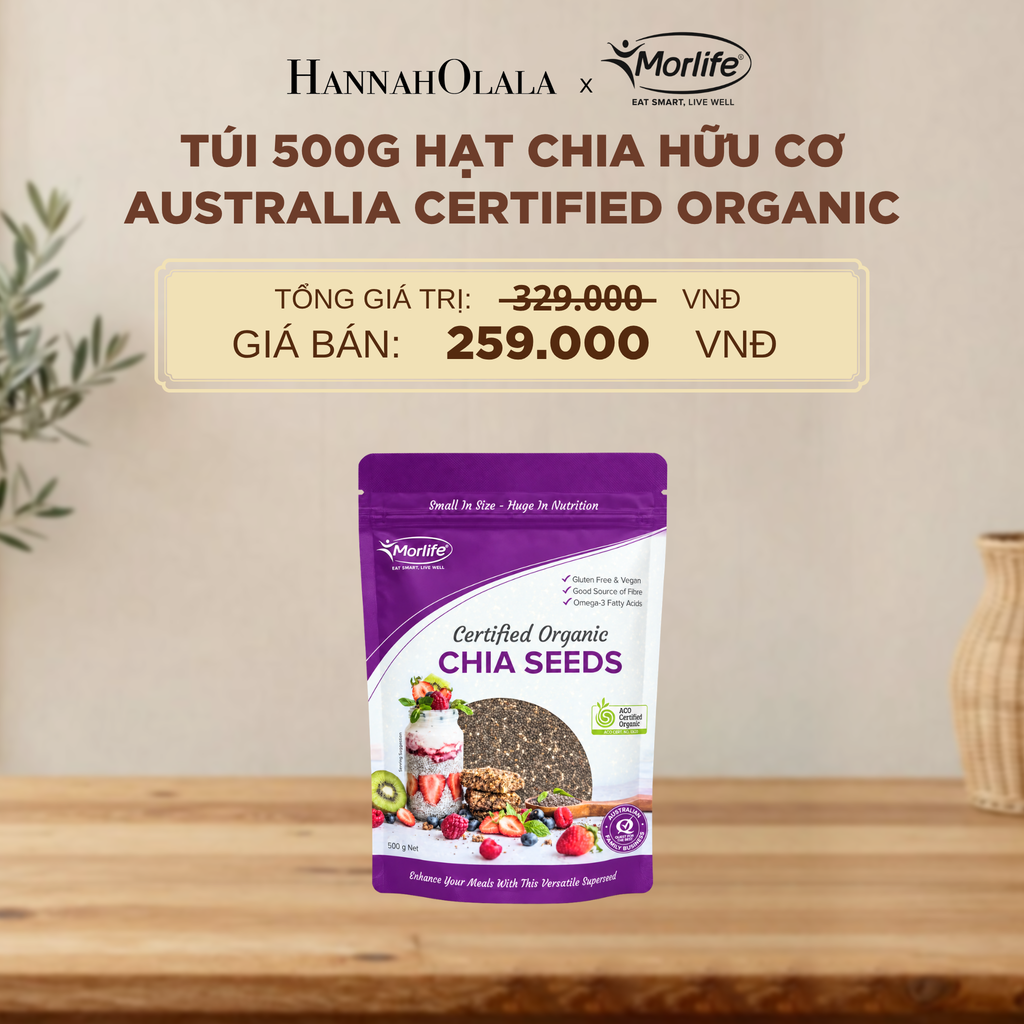  HẠT CHIA HỮU CƠ MORLIFE CERTIFIED ORGANIC CHIA SEEDS 500G - DEAL 2 - D226 