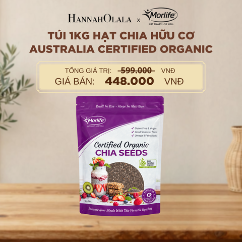  HẠT CHIA HỮU CƠ MORLIFE CERTIFIED ORGANIC CHIA SEEDS 1KG - DEAL 3 - D227 