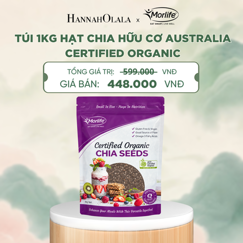 HẠT CHIA HỮU CƠ MORLIFE CERTIFIED ORGANIC CHIA SEEDS 1000G - DEAL 3 - A2061 