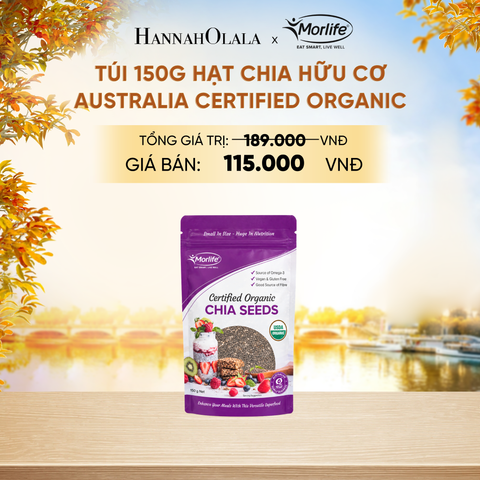  HẠT CHIA HỮU CƠ MORLIFE CERTIFIED ORGANIC CHIA SEEDS 150G - DEAL 1 - E1157 