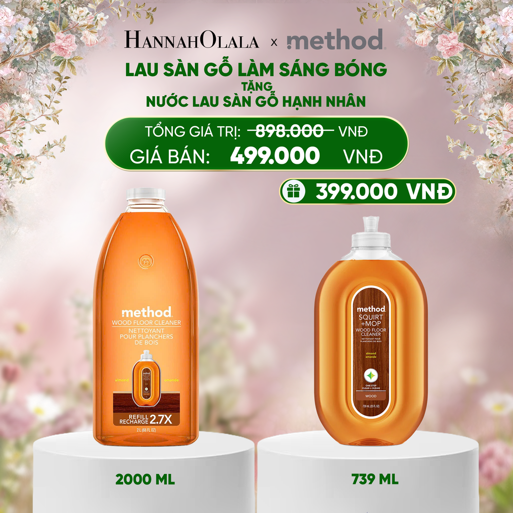  DEAL 1: [MUA 1 TẶNG 1] MUA 1 NƯỚC LAU SÀN GỖ LÀM SÁNG 2011ML TẶNG 1 NƯỚC LAU SÀN GỖ LÀM SÁNG 739ML - HƯƠNG HẠNH NHÂN 