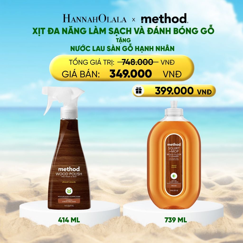  DEAL 2: [MUA 1 - TẶNG 1] COMBO CHĂM SÓC GỖ - NƯỚC XỊT ĐÁNH BÓNG VÀ LÀM SÁNG GỖ CHUYÊN DỤNG 414ML - TẶNG NƯỚC LAU SÀN GỖ LÀM SÁNG 739ML - HƯƠNG HẠNH NHÂN 