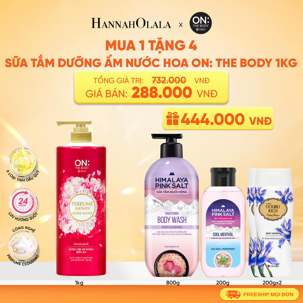  SỮA TẮM DƯỠNG ẨM HƯƠNG NƯỚC HOA ON: THE BODY PERFUME 1KG 