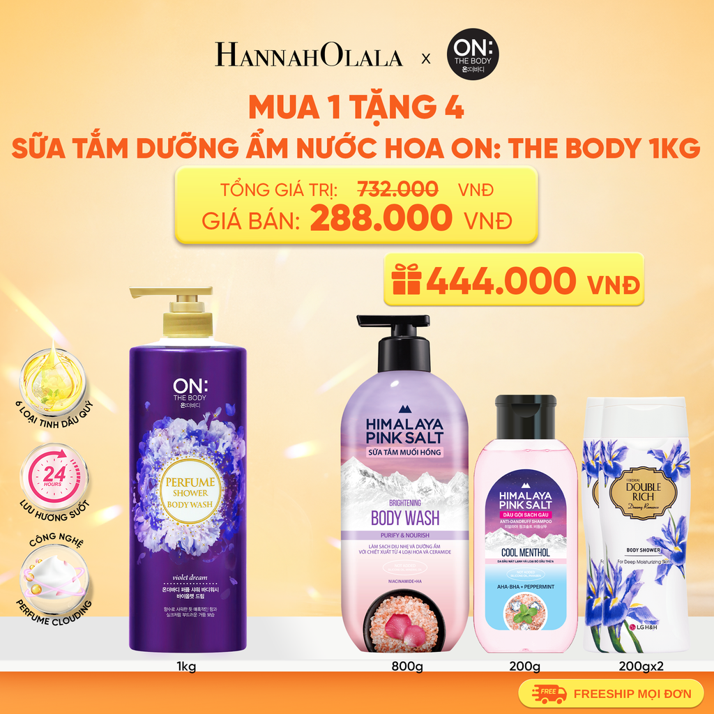  SỮA TẮM DƯỠNG ẨM HƯƠNG NƯỚC HOA ON: THE BODY PERFUME 1KG 