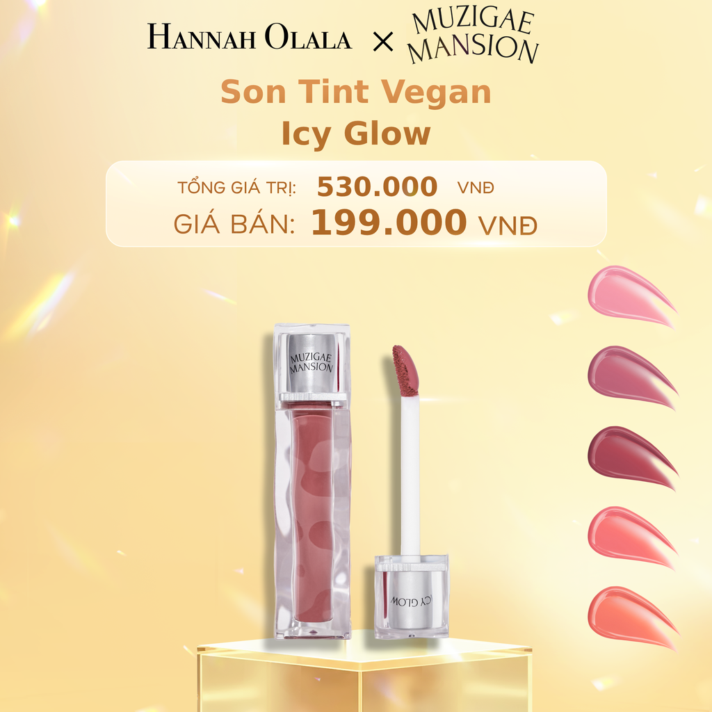  DEAL 5: MUZIGAE MANSION SON TINT BÓNG THUẦN CHAY MÔI CĂNG MỌNG ICY GLOW TINT 5ML 