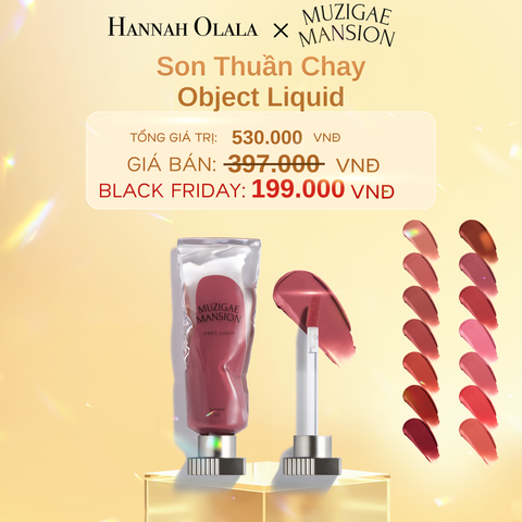  DEAL3: MUZIGAE MANSION SON KEM LÌ THUẦN CHAY DƯỠNG ẨM MỊN MÔI HIỆU ỨNG LÀM ĐẦY MÔI OBJET LIQUID 