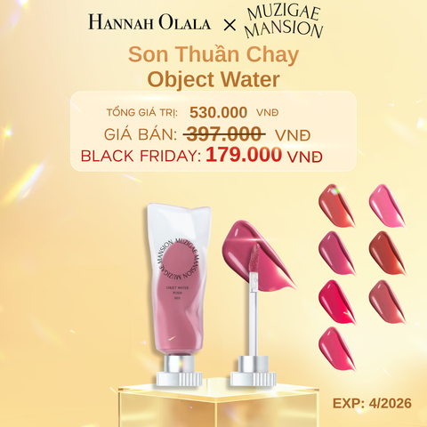  DEAL 2: MUZIGAE MANSION SON KEM NƯỚC VEGAN DƯỠNG ẨM MỀM MÔI OBJET WATER 5.8ML 