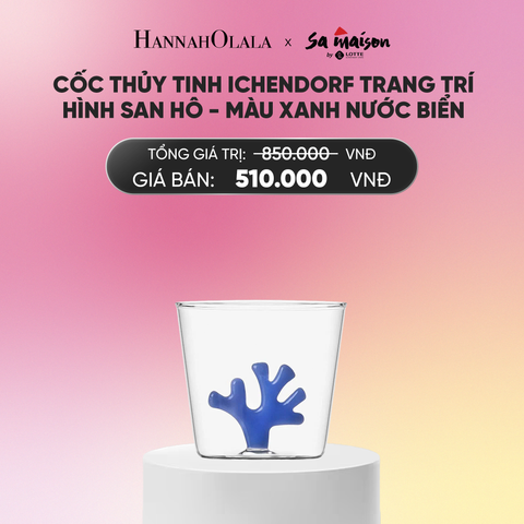  DEAL 6: CỐC THỦY TINH ICHENDORF TRANG TRÍ HÌNH SAN HÔ MÀU VÀNG_A634 