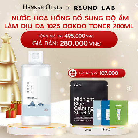  DEAL 1: NƯỚC HOA HỒNG ROUND LAB 1025 DOKDO TONER 200ML BỔ SUNG ĐỘ ẨM LÀM DỊU DA 