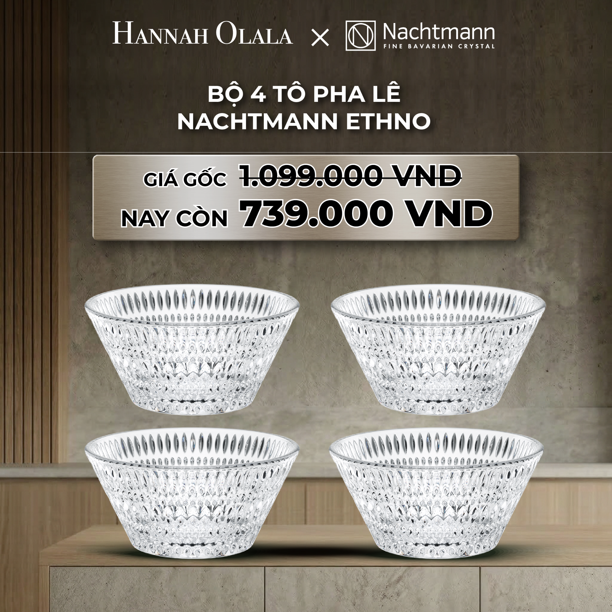 A774_deal 4: bộ 4 tô pha lê nachtmann ethno