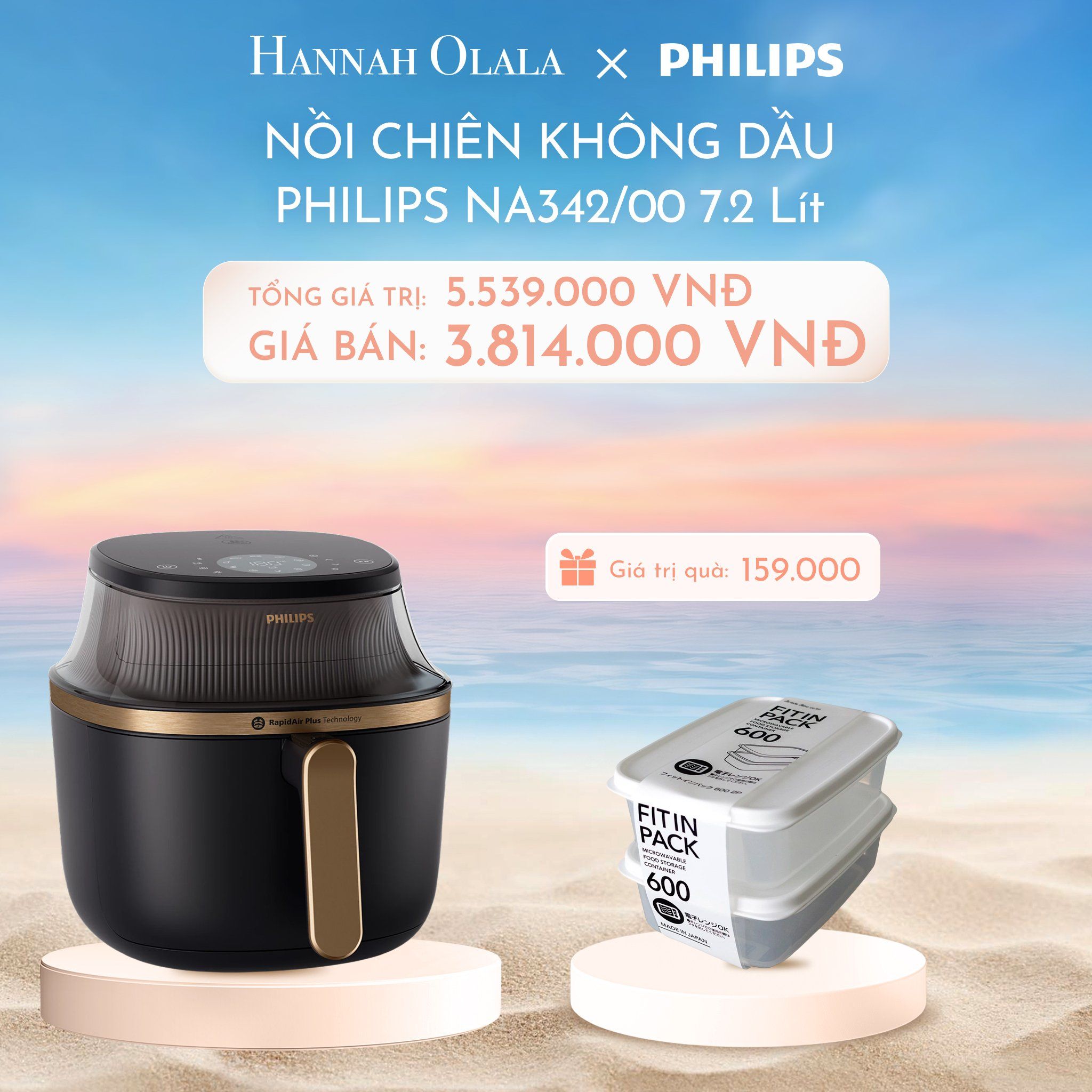 C757_DEAL 13: NỒI CHIÊN KHÔNG DẦU PHILIPS NA342/00 (DUNG TÍCH 7,2L) 