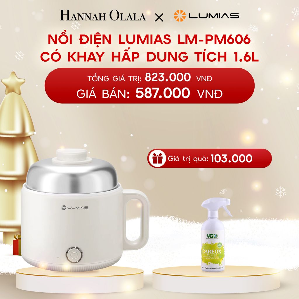  A98_DEAL 34: NỒI ĐIỆN LUMIAS LM-PM606 CÓ KHAY HẤP DUNG TÍCH 1.6L 