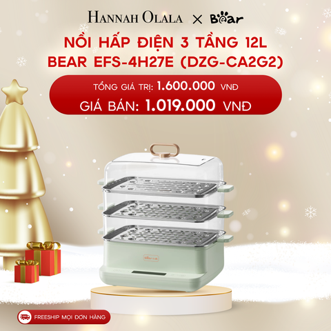  A478_DEAL 6: NỒI HẤP ĐIỆN 3 TẦNG 12L BEAR EFS-4H27E (DZG-CA2G2) 