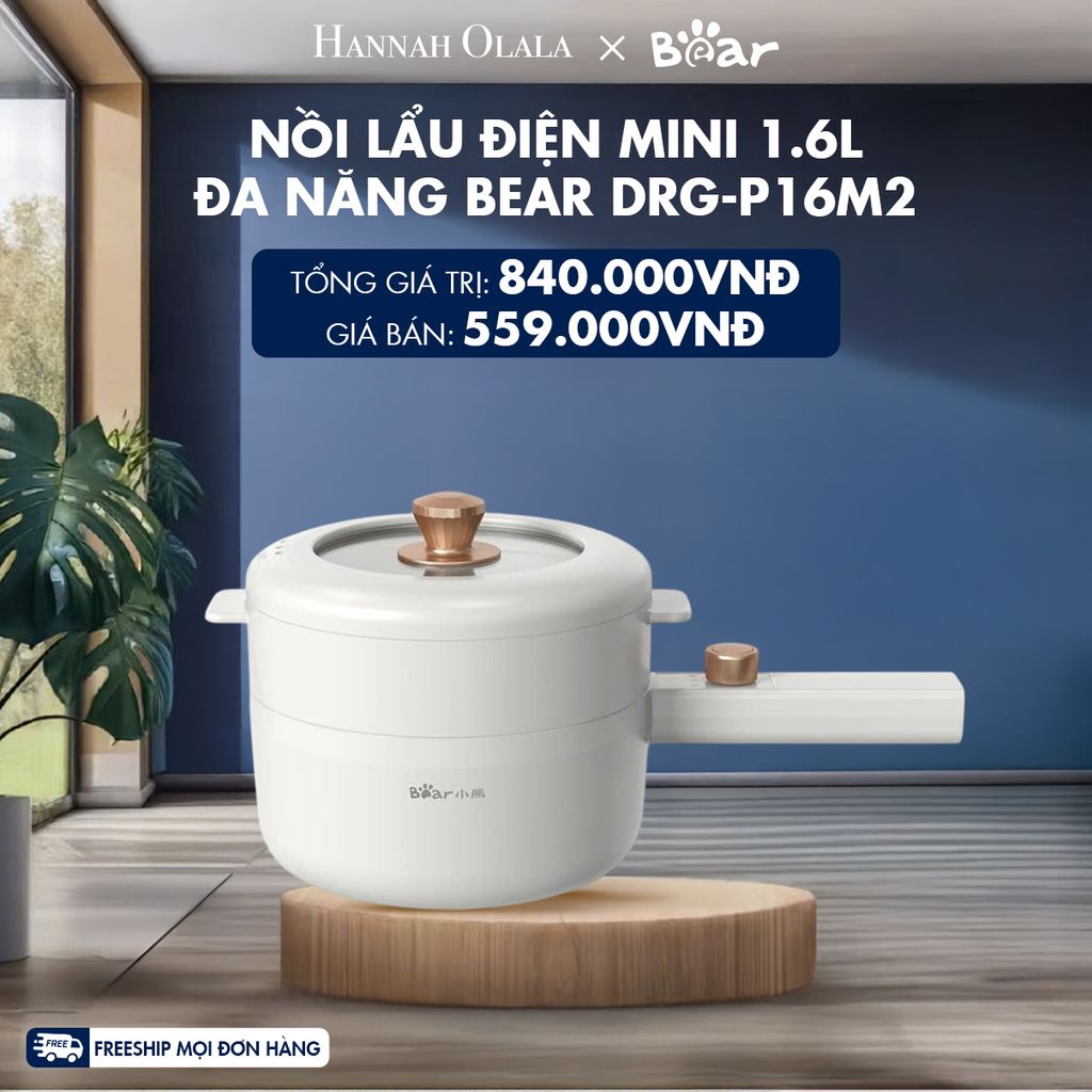  M10_DEAL 8: NỒI LẨU ĐIỆN MINI 1.6L ĐA NĂNG BEAR DRG-P16M2 