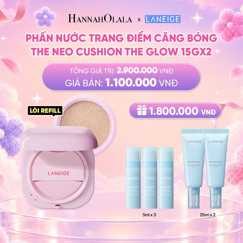  DEAL 6: [MỚI] PHẤN NƯỚC TRANG ĐIỂM CĂNG BÓNG LANEIGE NEO CUSHION GLOW 15G*2_ A57 