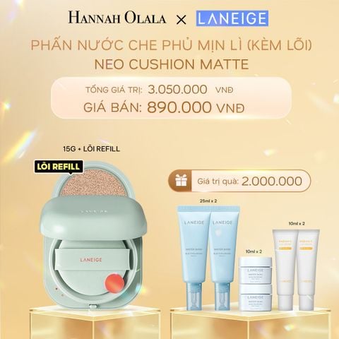  C1139_DEAL 9A: PHẤN NƯỚC CHE PHỦ MUA 1 PHẤN NƯỚC CHE PHỦ MỊN LÌ, MỎNG NHẸ 50H NEO CUSHION MATTE (KÈM LÕI) CHỌN MÀU 