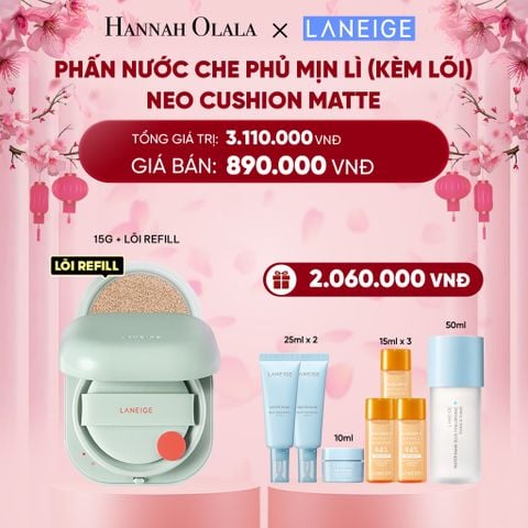  DEAL 9A: PHẤN NƯỚC CHE PHỦ MUA 1 PHẤN NƯỚC CHE PHỦ MỊN LÌ, MỎNG NHẸ 50H NEO CUSHION MATTE (KÈM LÕI) CHỌN MÀU 