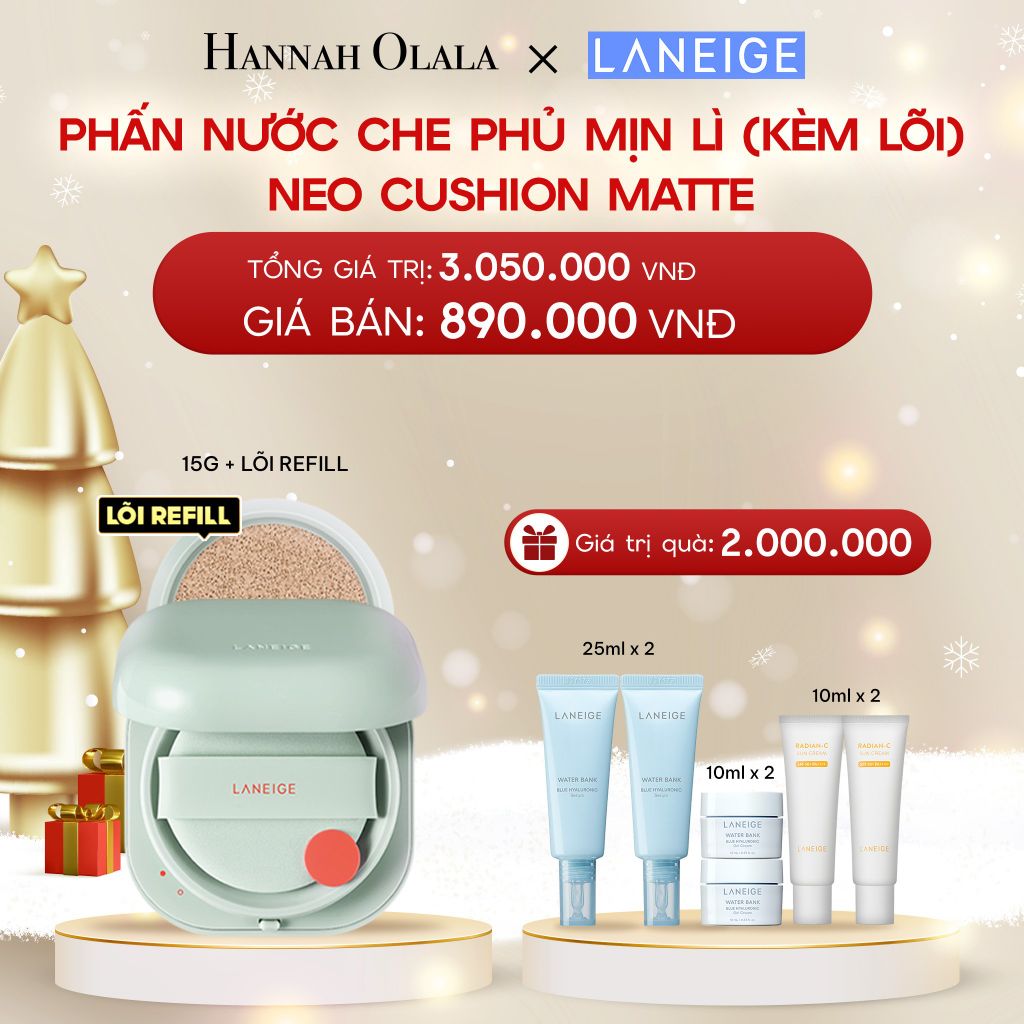  A637_DEAL 9A: PHẤN NƯỚC CHE PHỦ MUA 1 PHẤN NƯỚC CHE PHỦ MỊN LÌ, MỎNG NHẸ 50H NEO CUSHION MATTE (KÈM LÕI) CHỌN MÀU 