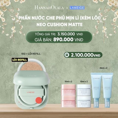  DEAL 9A: PHẤN NƯỚC CHE PHỦ MUA 1 PHẤN NƯỚC CHE PHỦ MỊN LÌ, MỎNG NHẸ 50H NEO CUSHION MATTE (KÈM LÕI) CHỌN MÀU 