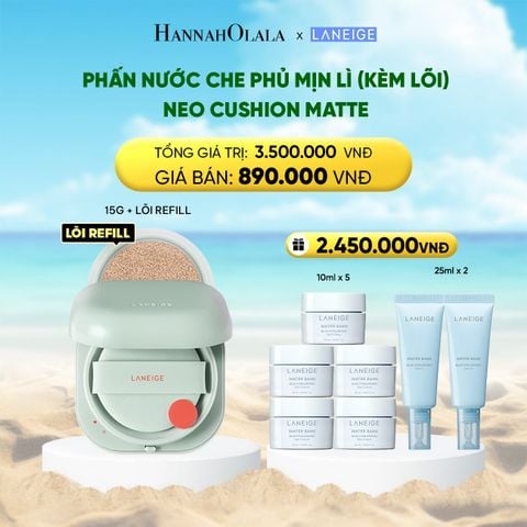  A1973_DEAL 18: PHẤN NƯỚC CHE PHỦ MUA 1 PHẤN NƯỚC CHE PHỦ MỊN LÌ, MỎNG NHẸ 50H NEO CUSHION MATTE (KÈM LÕI) CHỌN MÀU 