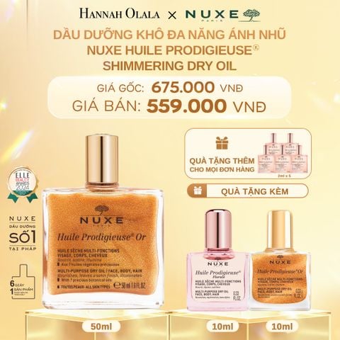  DEAL 4: DẦU DƯỠNG KHÔ ĐA NĂNG ÁNH NHŨ NUXE HUILE PRODIGIEUSE SHIMMERING DRY OIL 50ML (CHỌN HƯƠNG) 