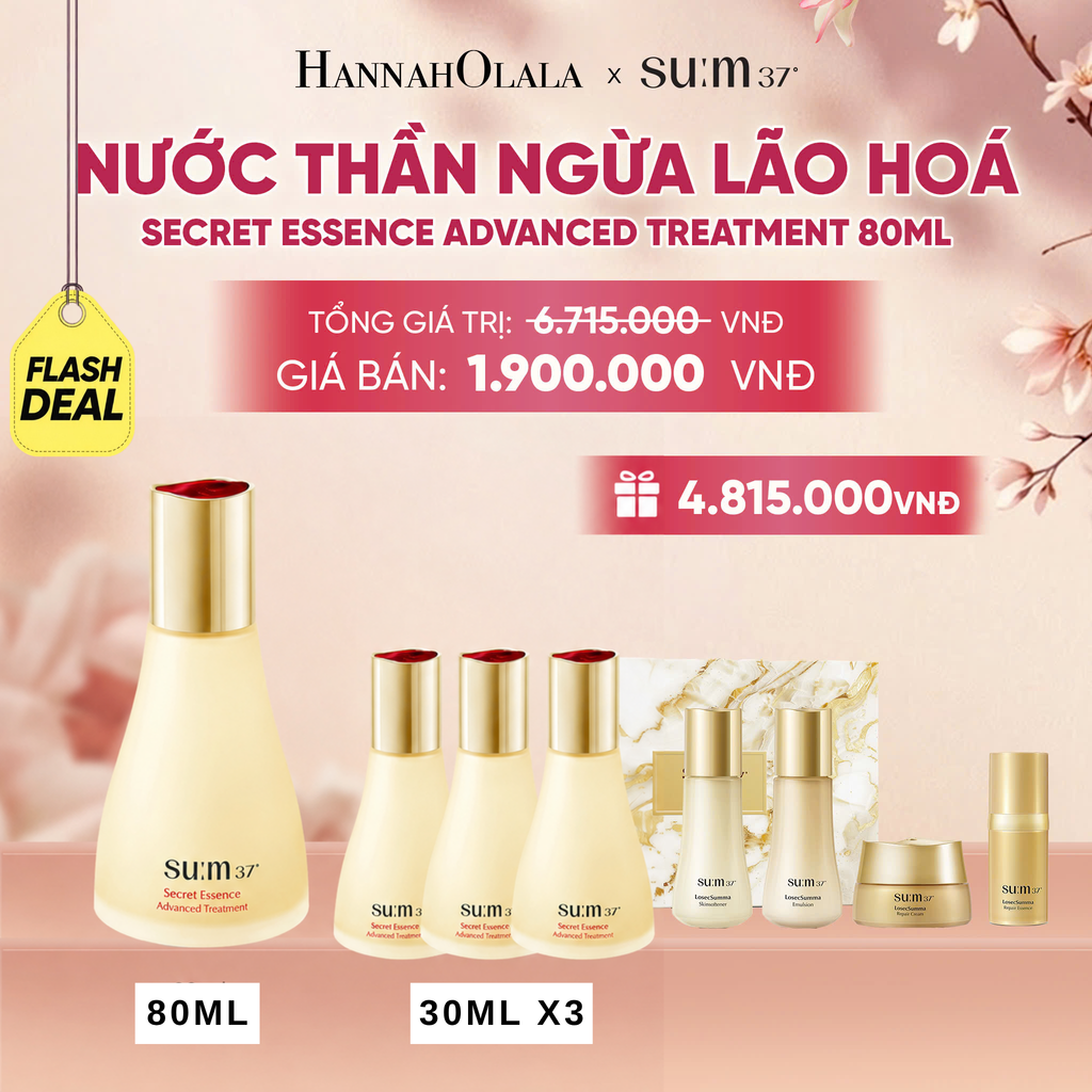  NƯỚC THẦN NGỪA LÃO HOÁ THẾ HỆ 4 SU:M37º SECRET ESSENCE ADVANCED TREATMENT 80ML - DEAL 1 - A273 