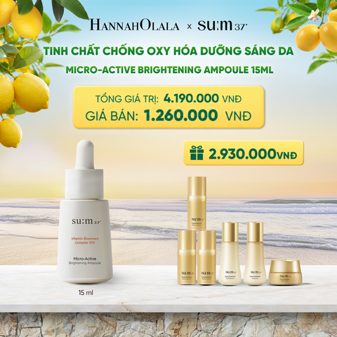  TINH CHẤT CHỐNG OXY HÓA LÀM SÁNG DA SU:M37 MICRO-ACTIVE BRIGHTENING AMPOULE 15ML - A79 