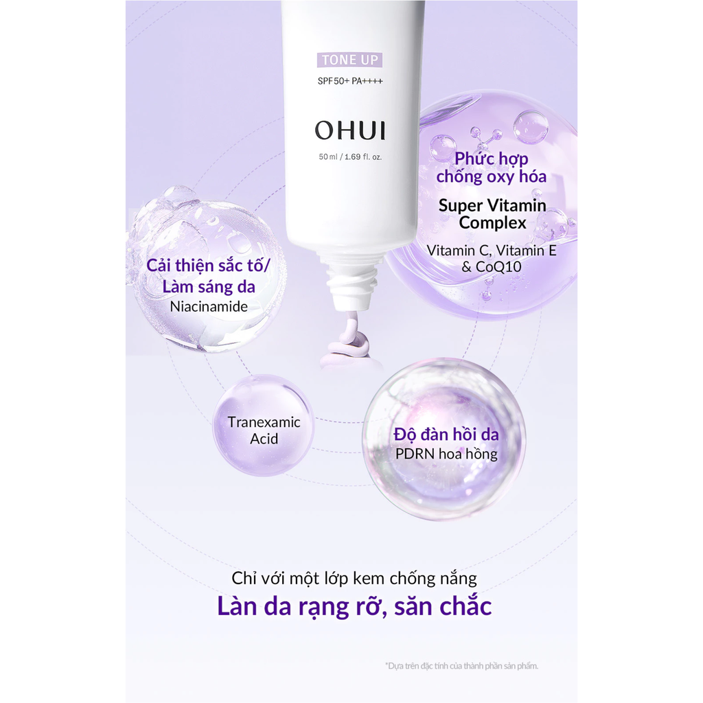  MỚI - KEM CHỐNG NẮNG NÂNG TÔNG TÍM CHỨA COLLAGEN OHUI DAY SHIELD DARK SPOT COLLAGEN TONE UP SUN SPF50+ / PA++++ 50ML 