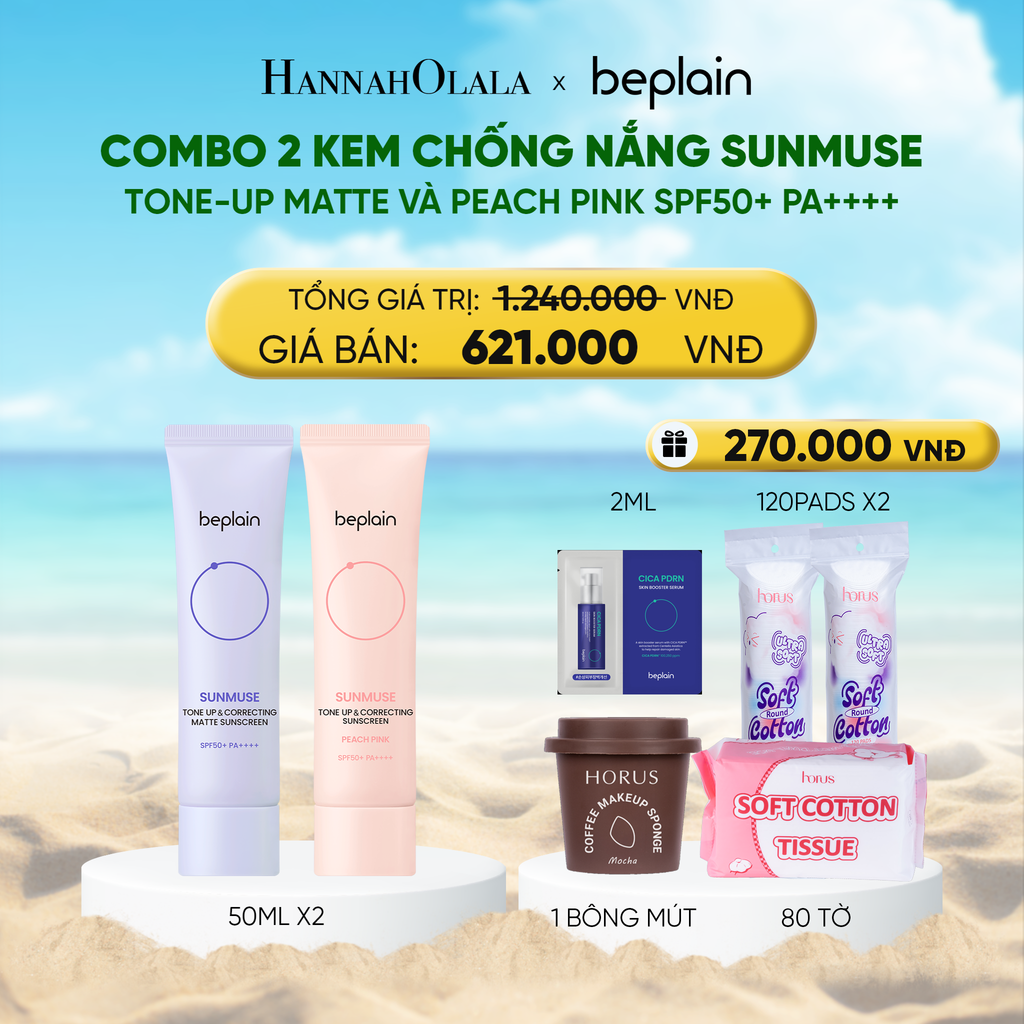  DEAL 8: COMBO 2 KCN: BEPLAIN KEM CHỐNG NẮNG SUNMUSE SUNSCREEN 50ML BẤT KỲ 