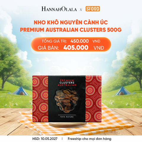  DEAL 3: NHO KHÔ NGUYÊN CÀNH ÚC PREMIUM AUSTRALIAN CLUSTERS 500g 
