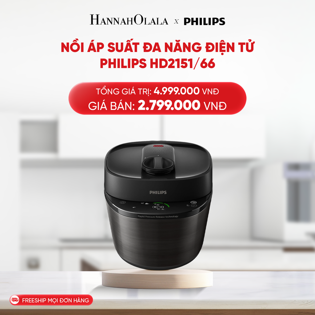  B129_DEAL 21: NỒI ÁP SUẤT ĐA NĂNG ĐIỆN TỬ PHILIPS HD2151/66 